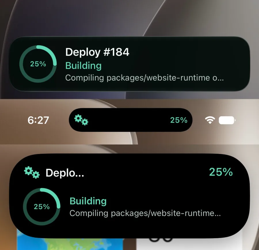 ring Live Activity on the Lock Screen and Dynamic Island